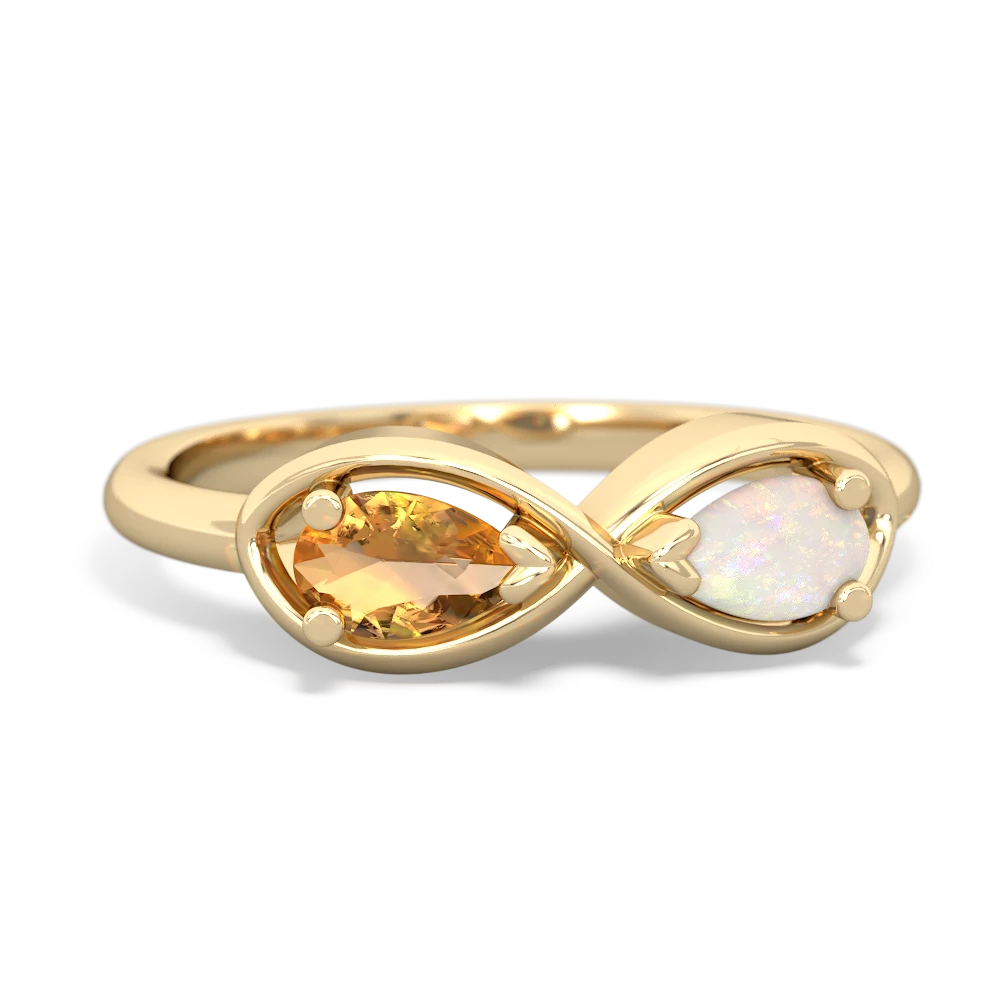 Citrine Infinity 14K Yellow Gold ring R5050