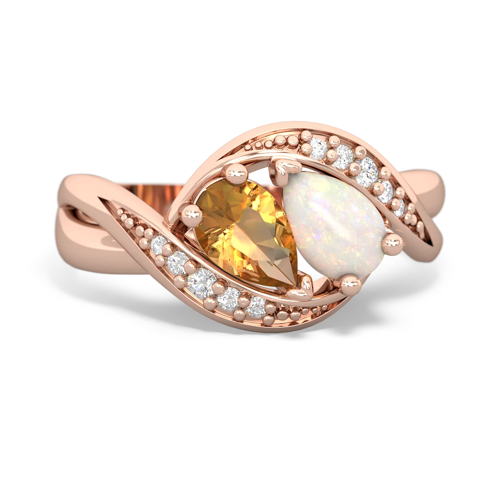 Citrine Summer Winds 14K Rose Gold ring R5342