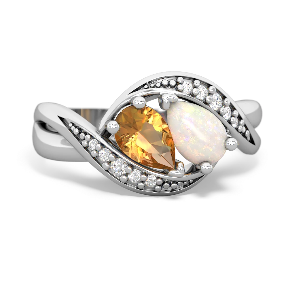 Citrine Summer Winds 14K White Gold ring R5342