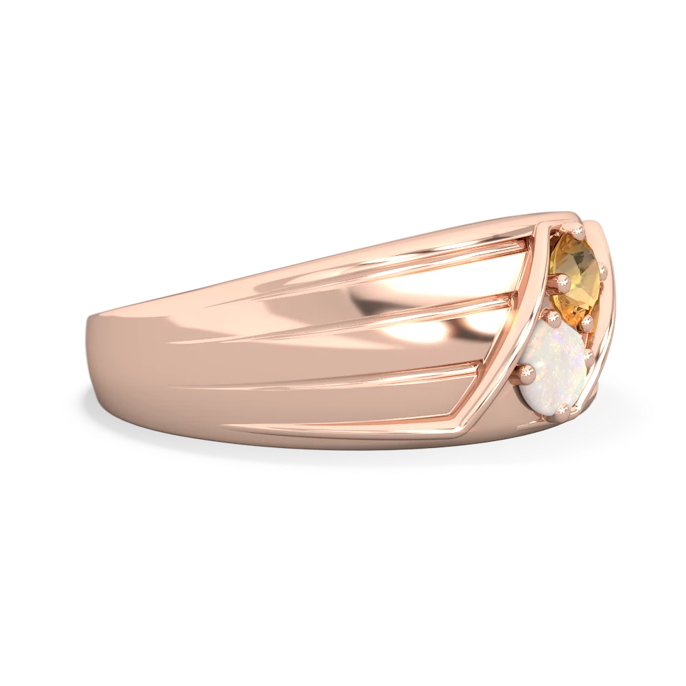 Citrine Men's Streamline 14K Rose Gold ring R0460