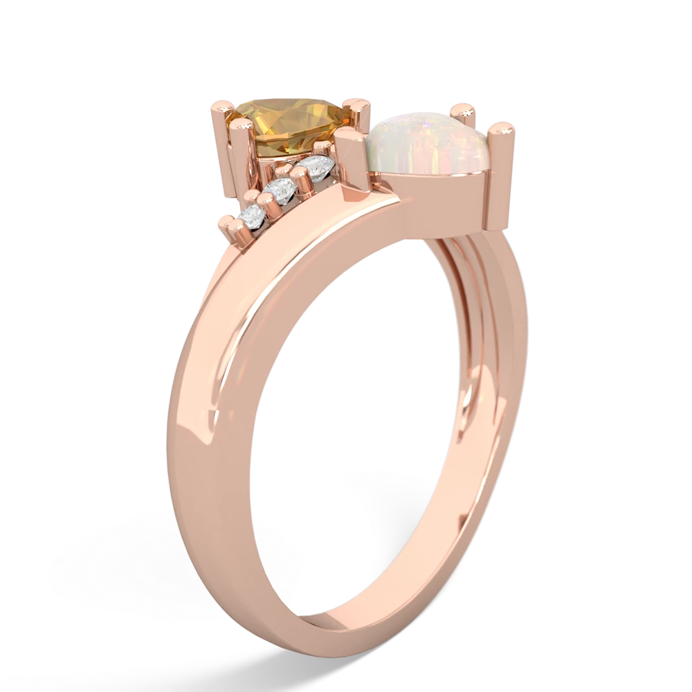 Citrine Heart To Heart 14K Rose Gold ring R2064