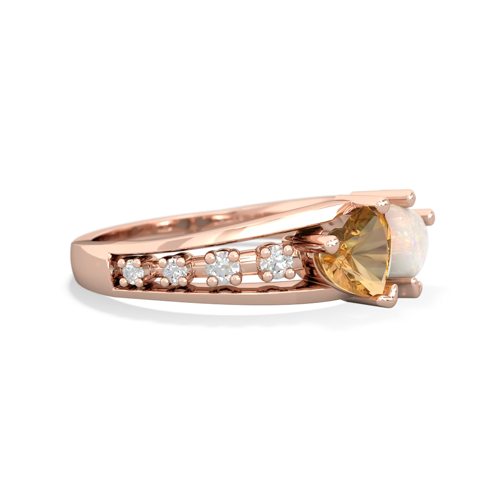 Citrine Heart To Heart 14K Rose Gold ring R3342