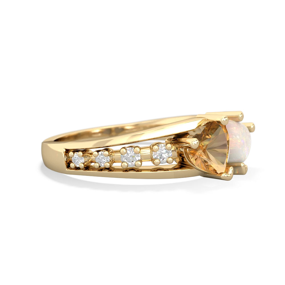 Citrine Heart To Heart 14K Yellow Gold ring R3342