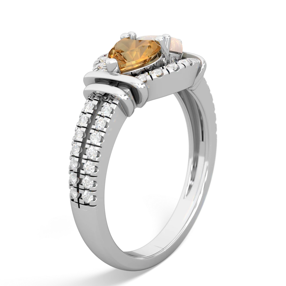 Citrine Art-Deco Keepsake 14K White Gold ring R5630