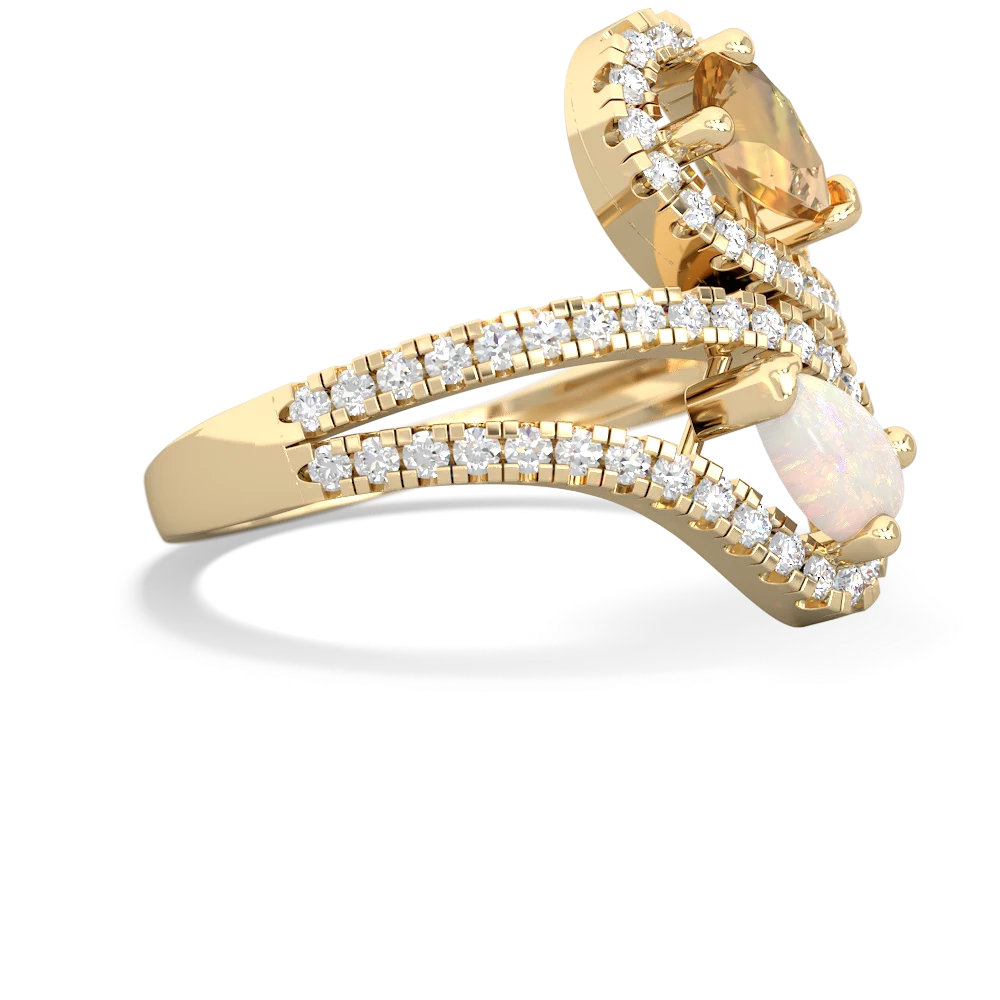 Citrine Diamond Dazzler 14K Yellow Gold ring R3000