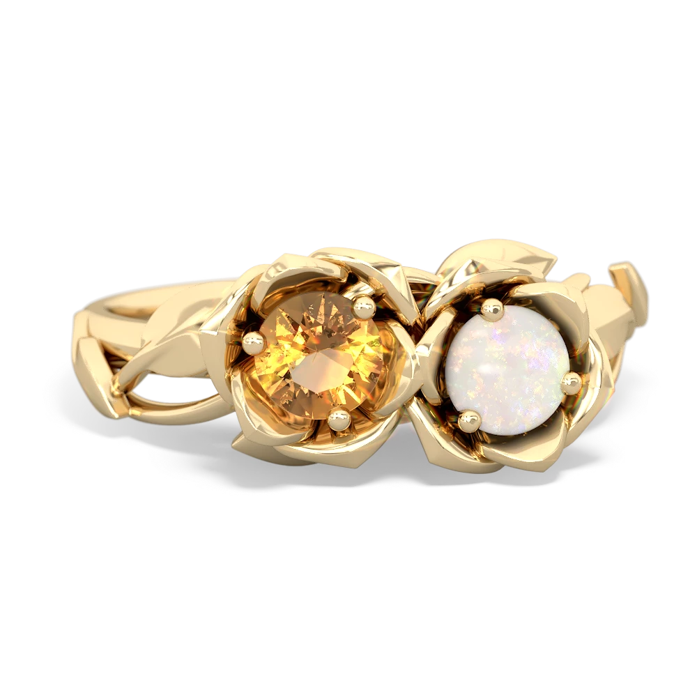 Citrine Rose Garden 14K Yellow Gold ring R5510
