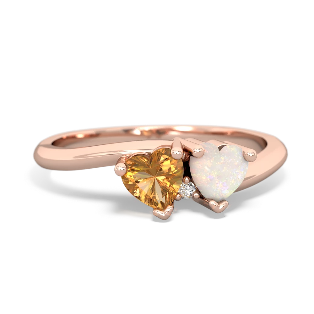 Citrine Sweethearts 14K Rose Gold ring R5260