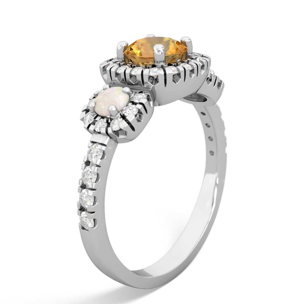 Citrine Regal Halo 14K White Gold ring R5350