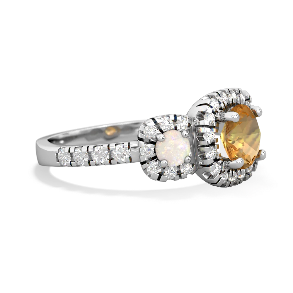 Citrine Regal Halo 14K White Gold ring R5350