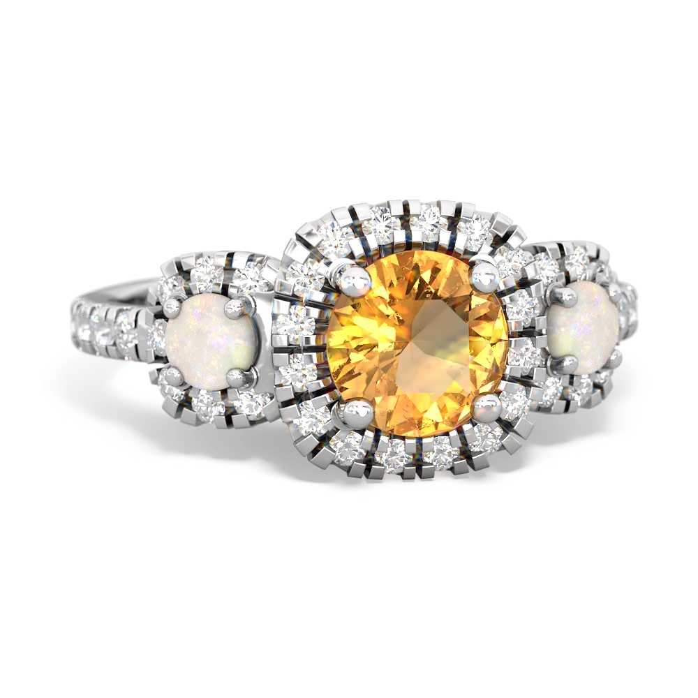 Citrine Regal Halo 14K White Gold ring R5350