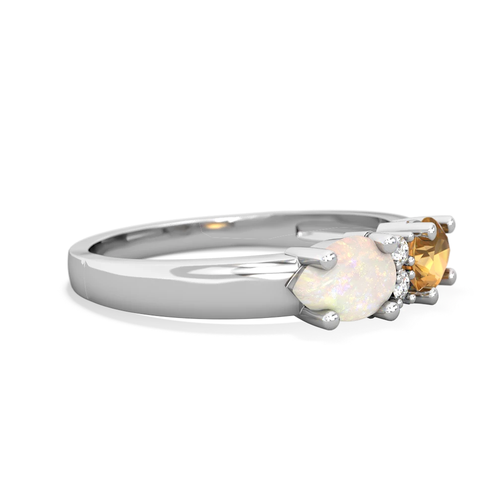 Citrine Pear Bowtie 14K White Gold ring R0865