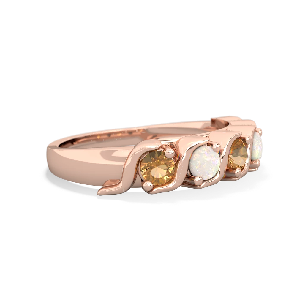 Citrine Anniversary Band 14K Rose Gold ring R2089