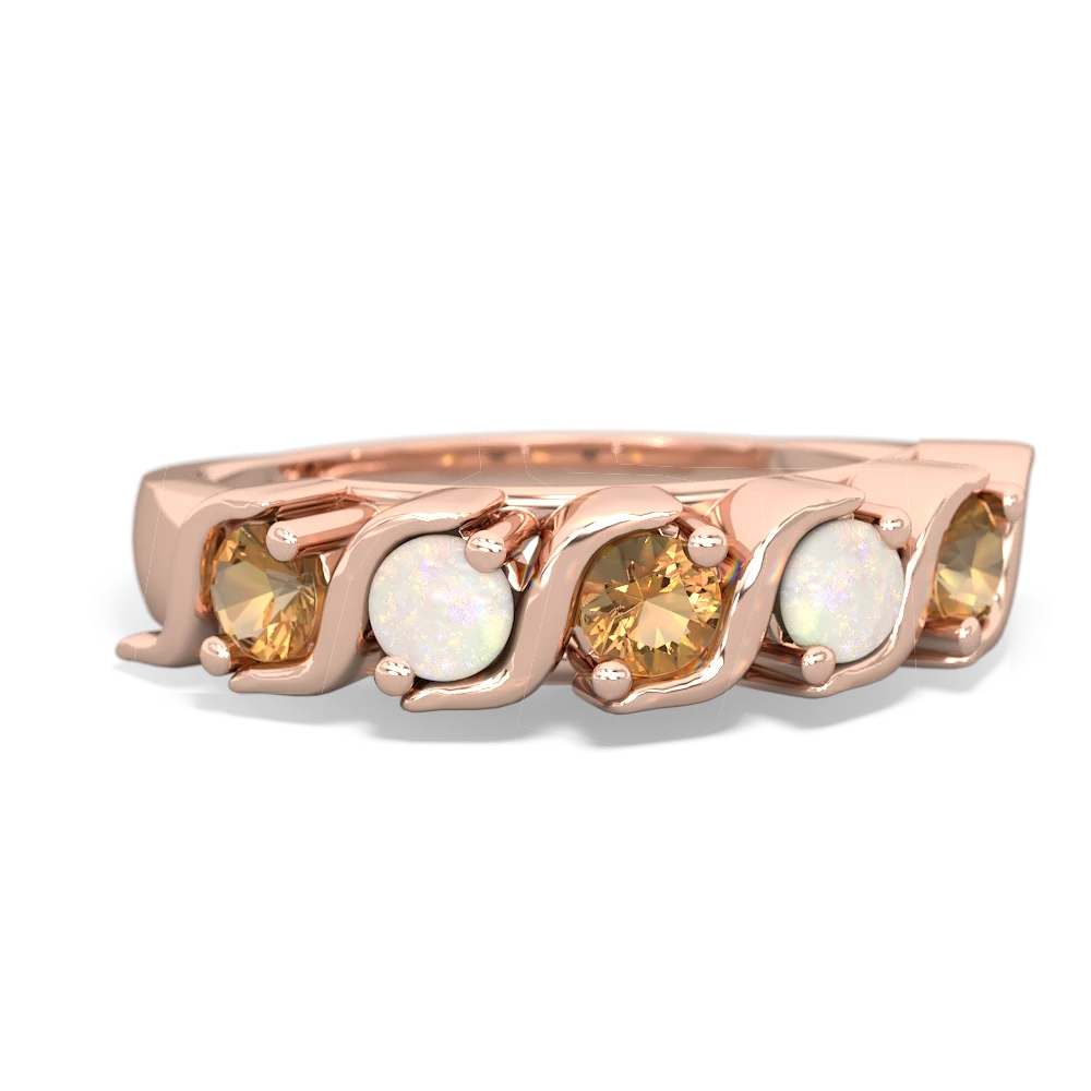 Citrine Anniversary Band 14K Rose Gold ring R2089