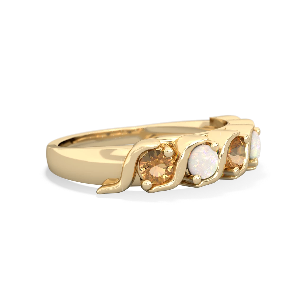 Citrine Anniversary Band 14K Yellow Gold ring R2089