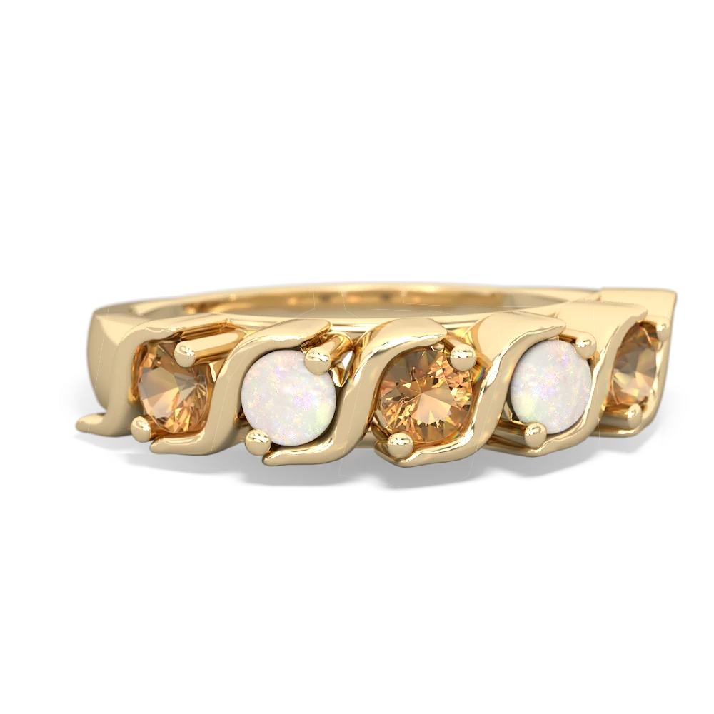 Citrine Anniversary Band 14K Yellow Gold ring R2089