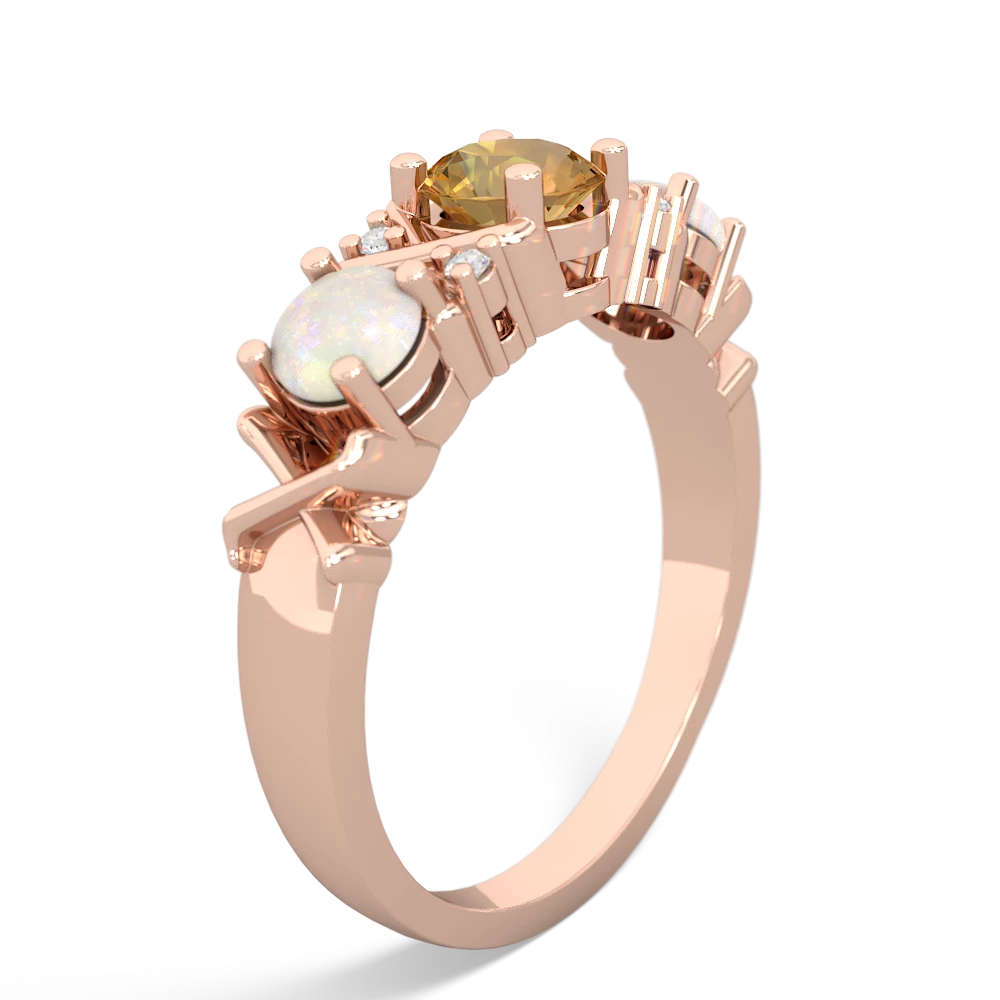 Citrine Hugs And Kisses 14K Rose Gold ring R5016