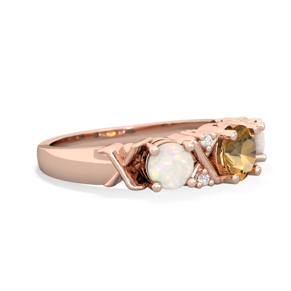 Citrine Hugs And Kisses 14K Rose Gold ring R5016