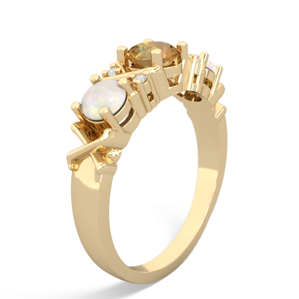 Citrine Hugs And Kisses 14K Yellow Gold ring R5016