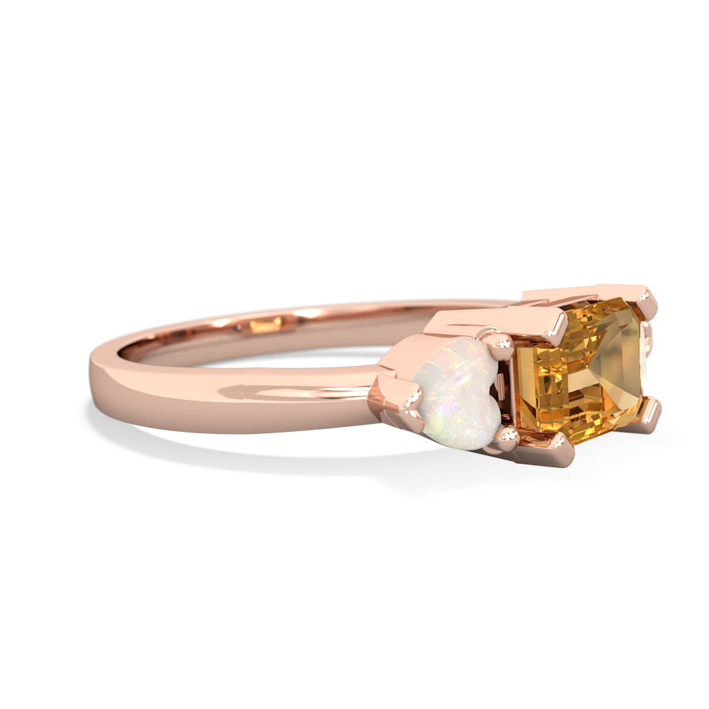 Citrine Three Stone 14K Rose Gold ring R5235