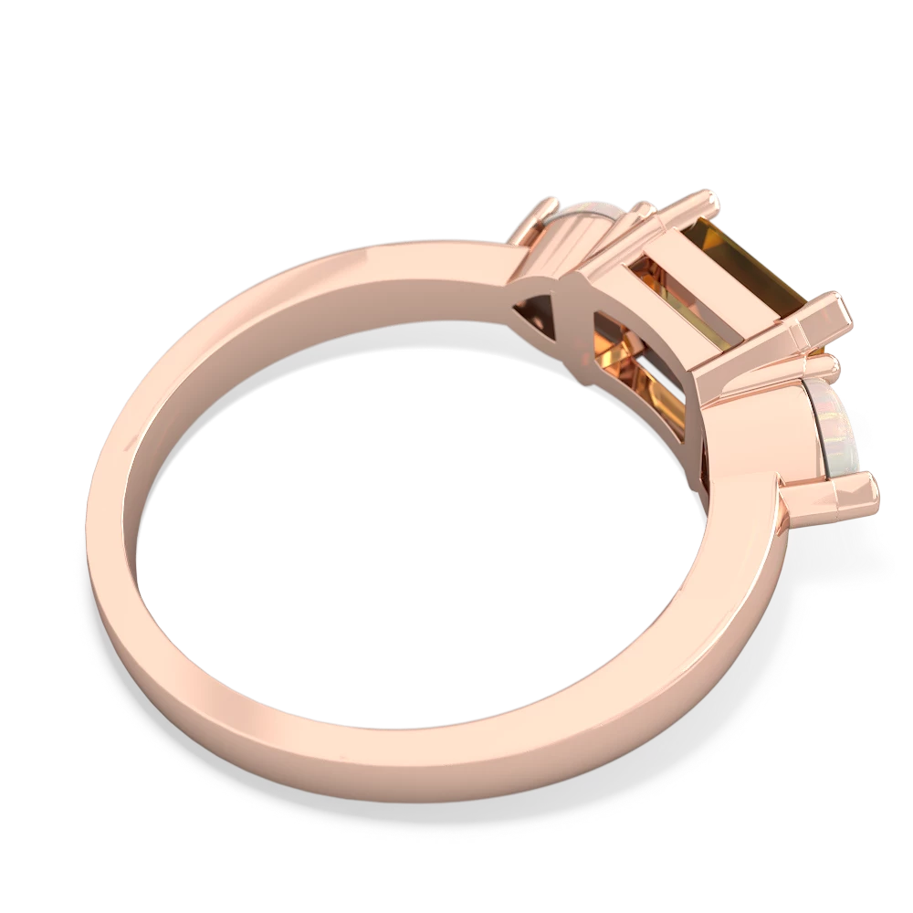 Citrine Three Stone 14K Rose Gold ring R5235