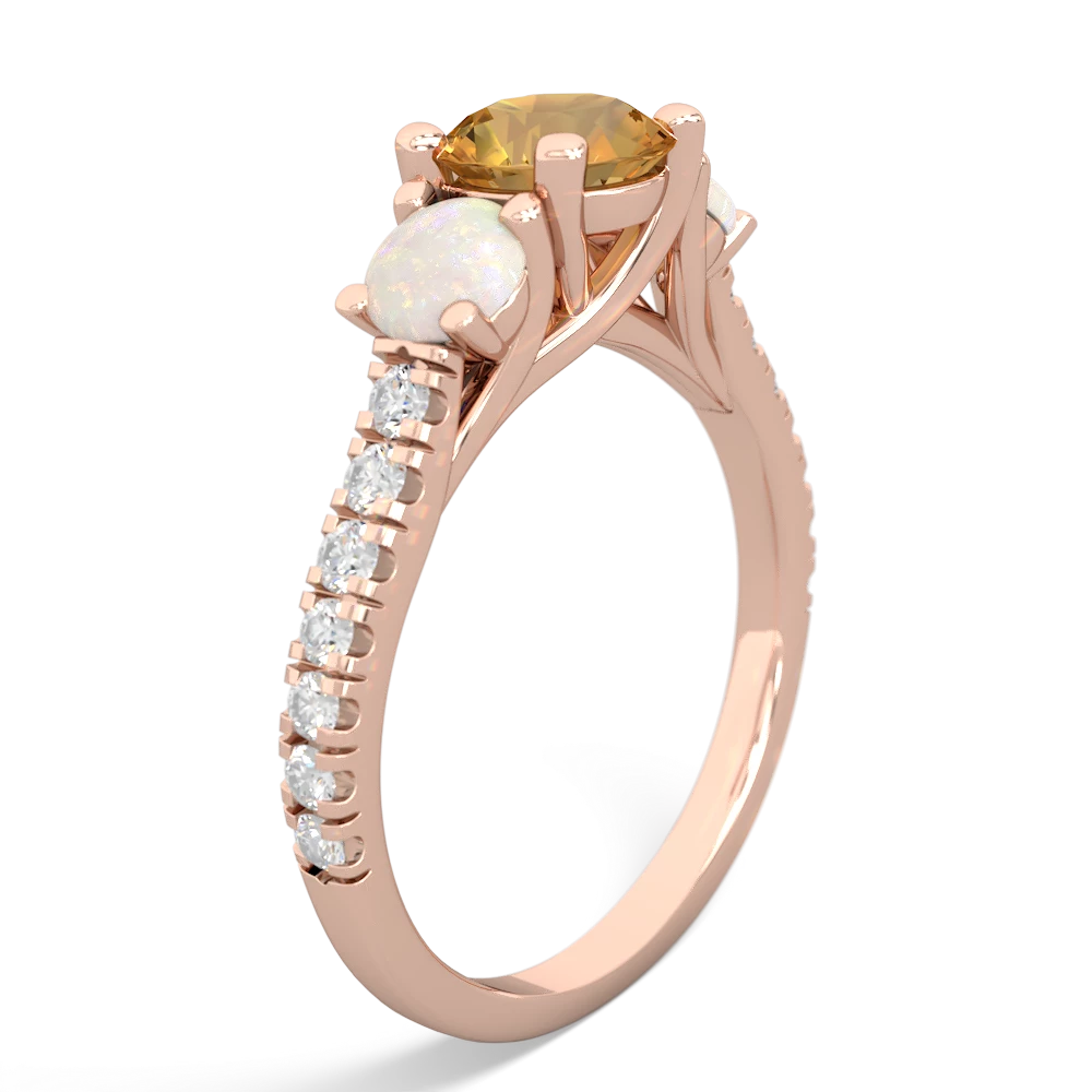 Citrine Pave Trellis 14K Rose Gold ring R5500