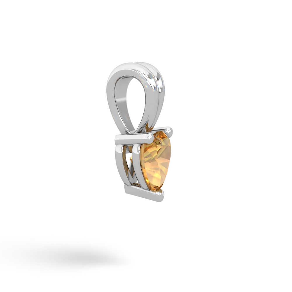 Citrine 5Mm Heart Solitaire 14K White Gold pendant P1861