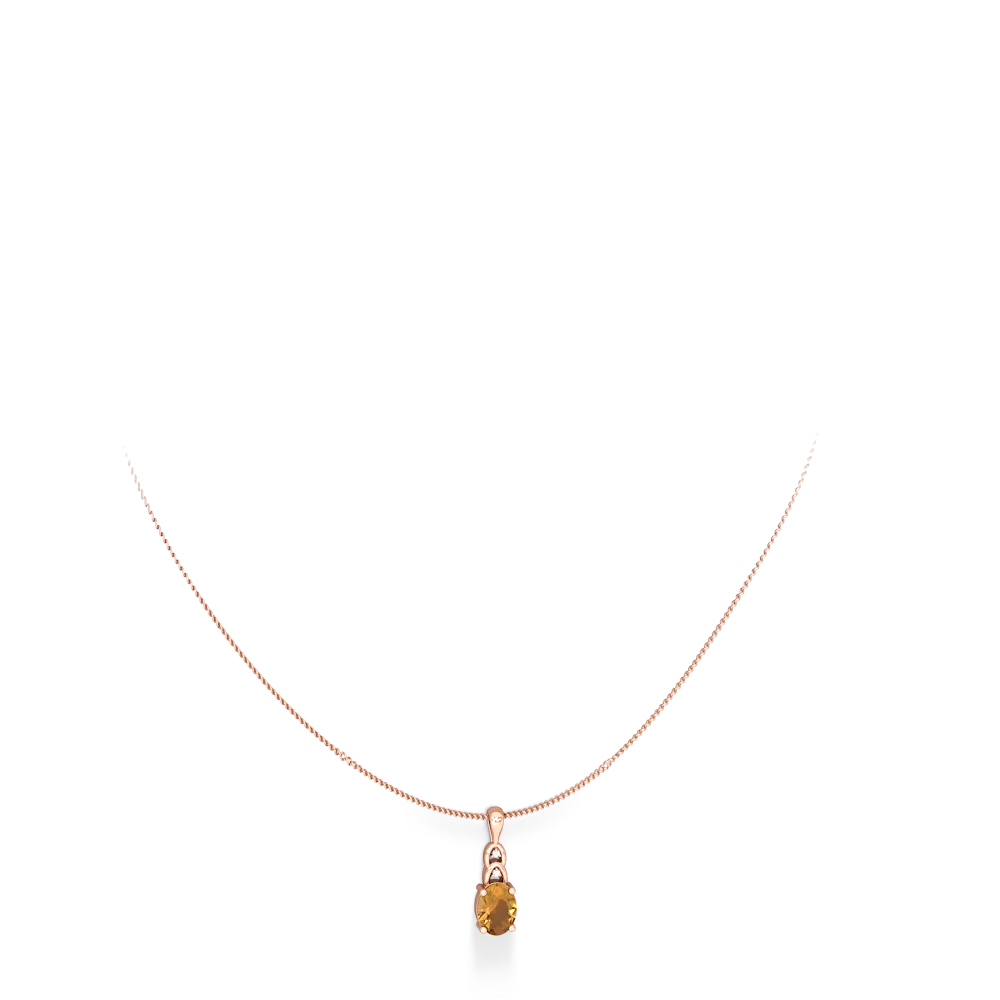 Citrine Links 14K Rose Gold pendant P4032