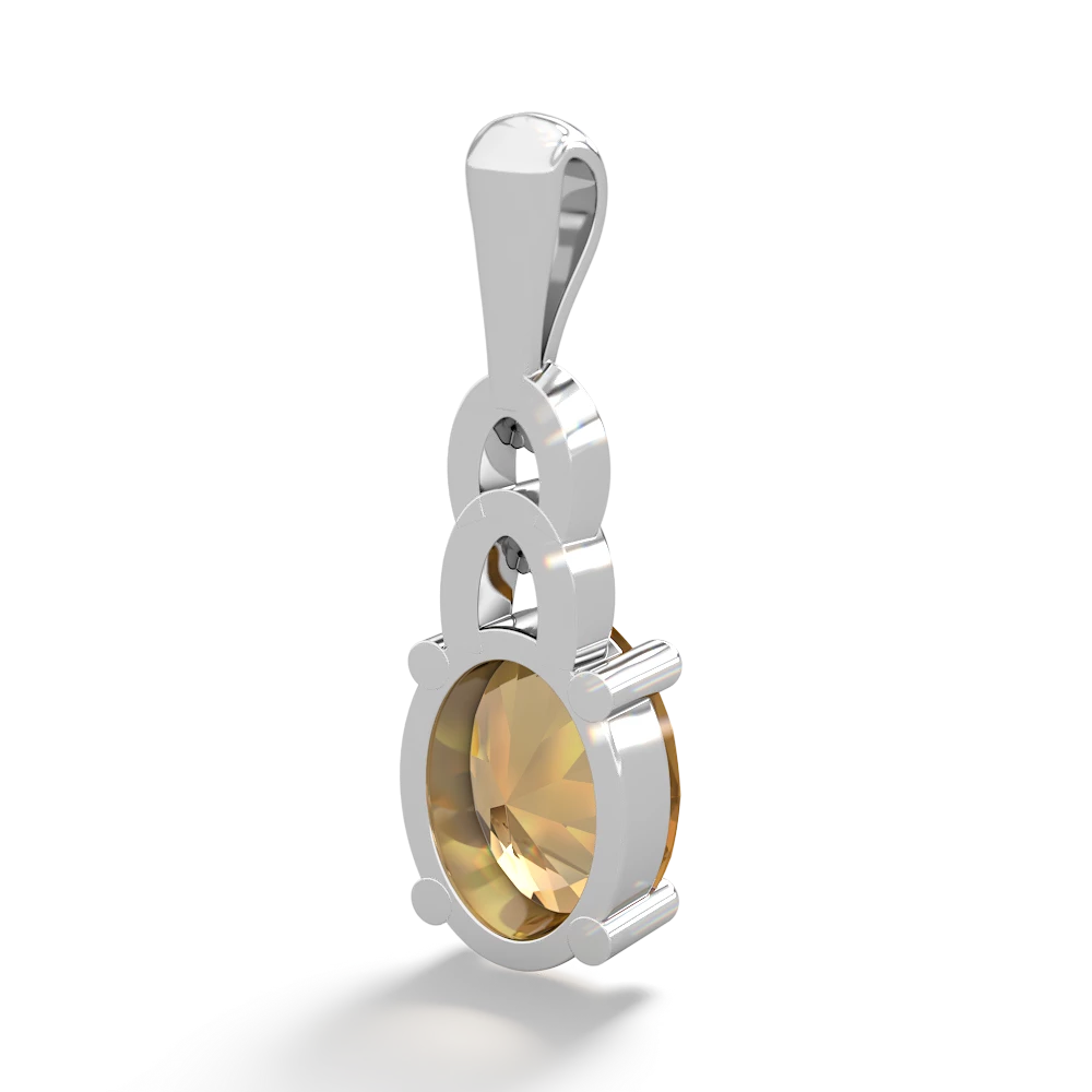 Citrine Links 14K White Gold pendant P4032