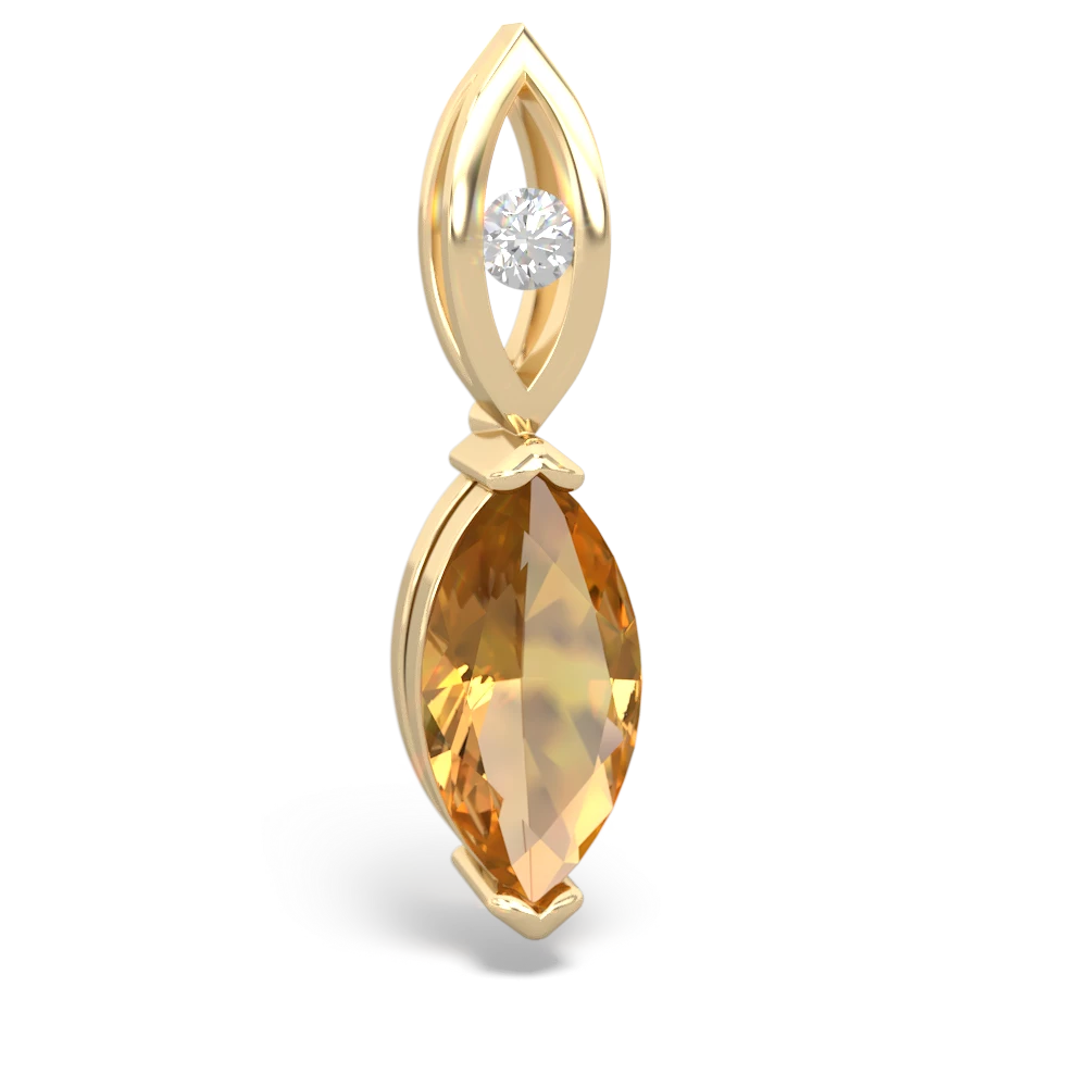 Citrine Marquise Drop 14K Yellow Gold pendant P5333