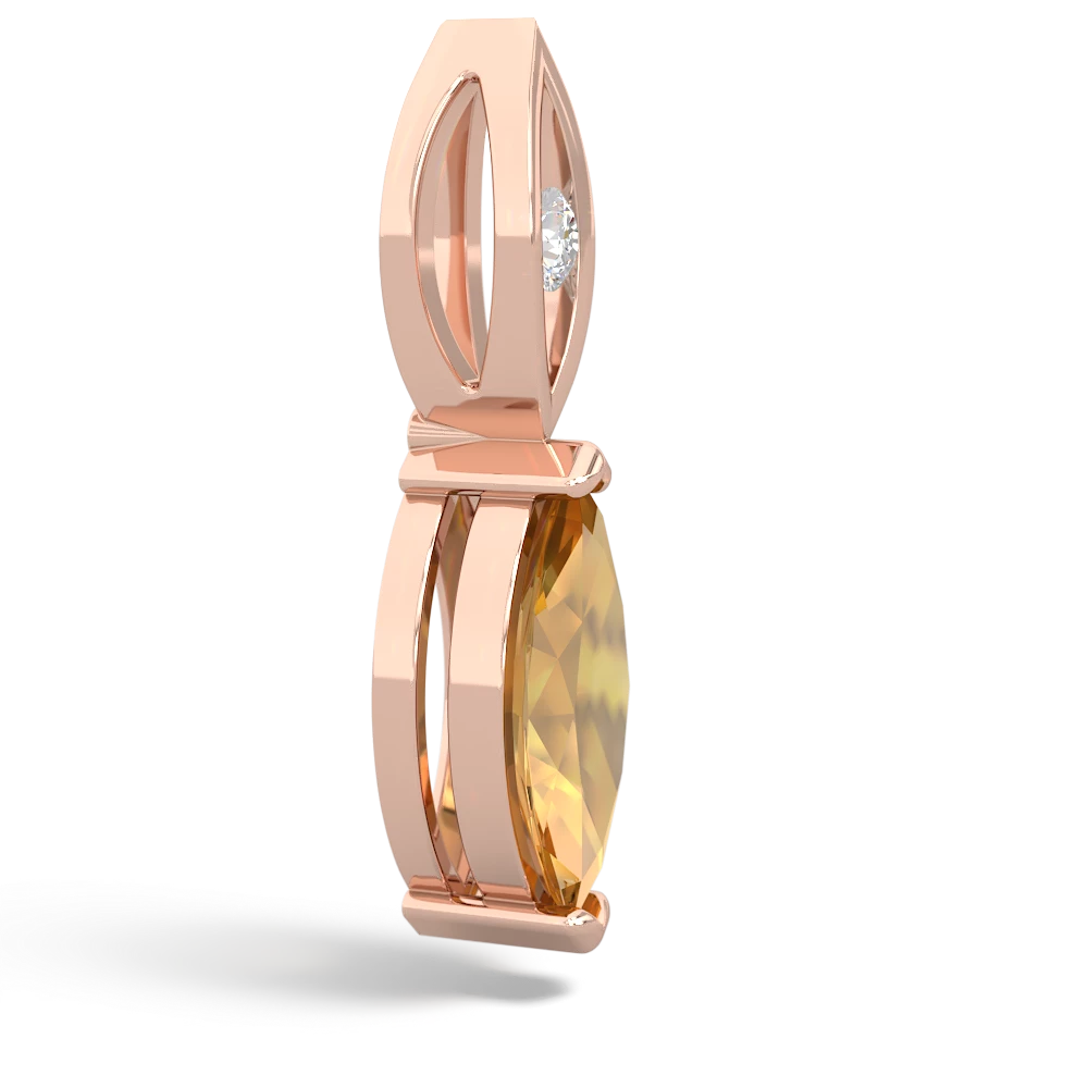 Citrine Marquise Drop 14K Rose Gold pendant P5333