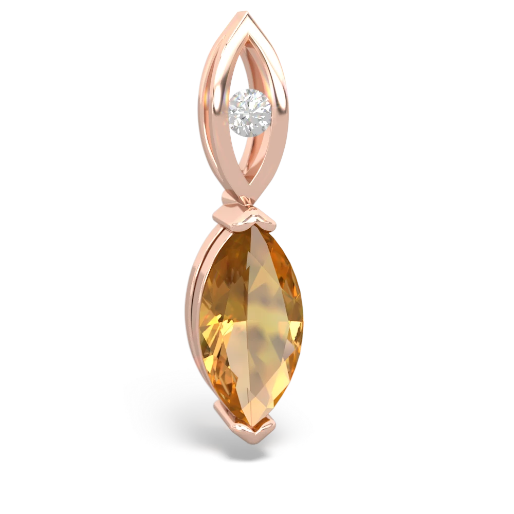 Citrine Marquise Drop 14K Rose Gold pendant P5333