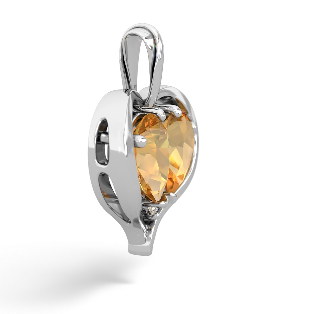 Citrine Two Become One 14K White Gold pendant P5330