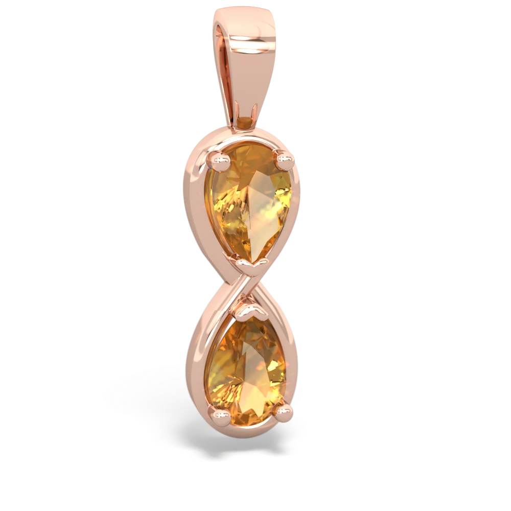 Citrine Infinity 14K Rose Gold pendant P5050