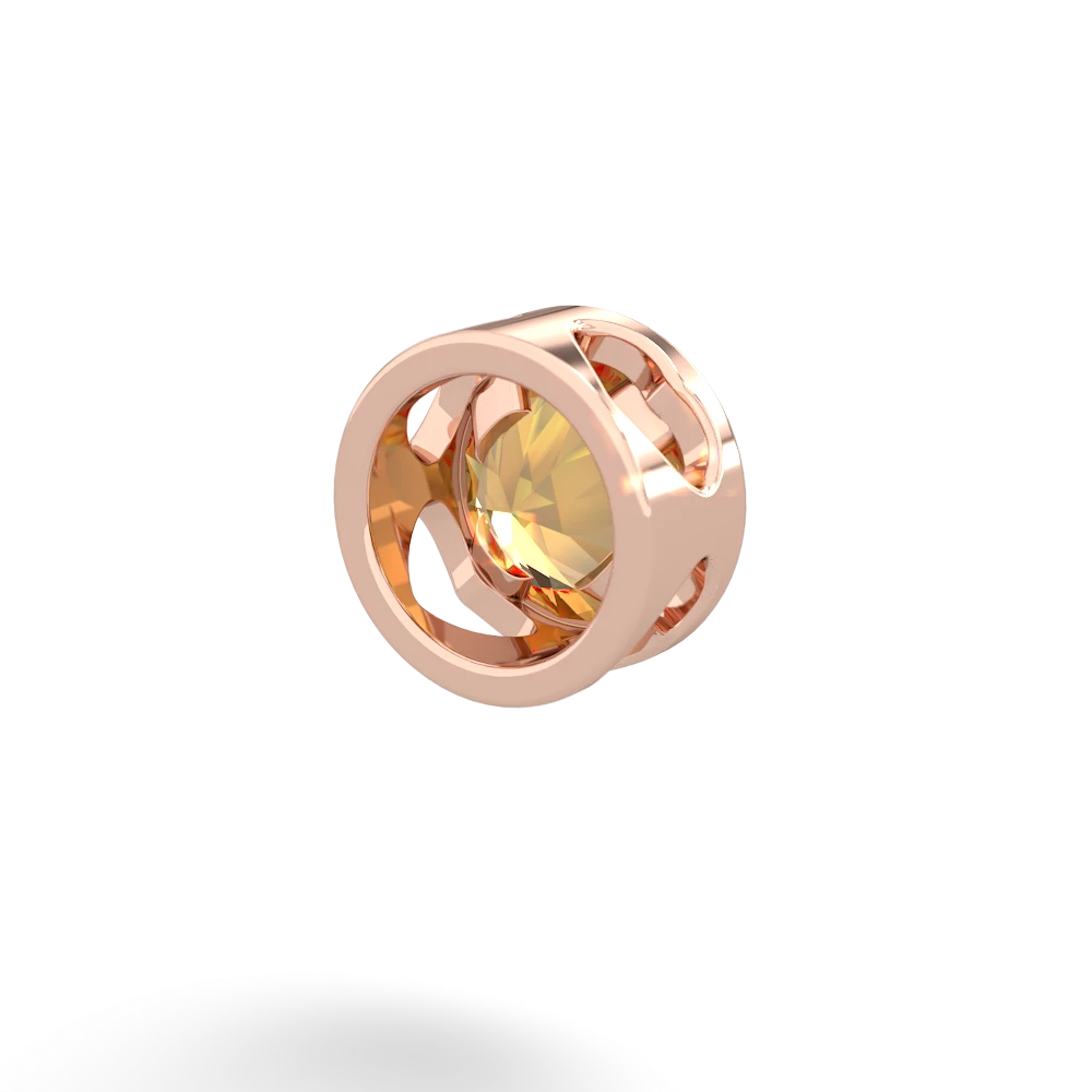 Citrine 6Mm Slide 14K Rose Gold pendant P3786