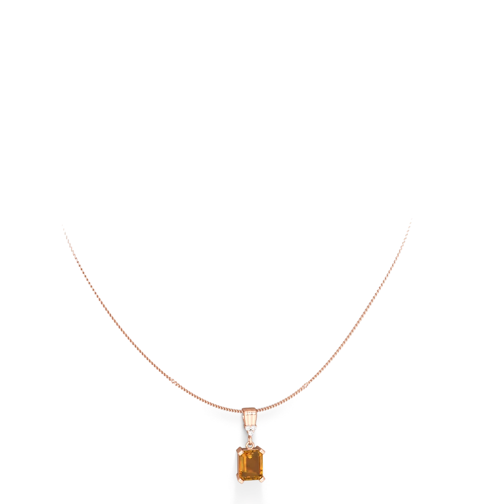 Citrine Art Deco Dangle 14K Rose Gold pendant P1937