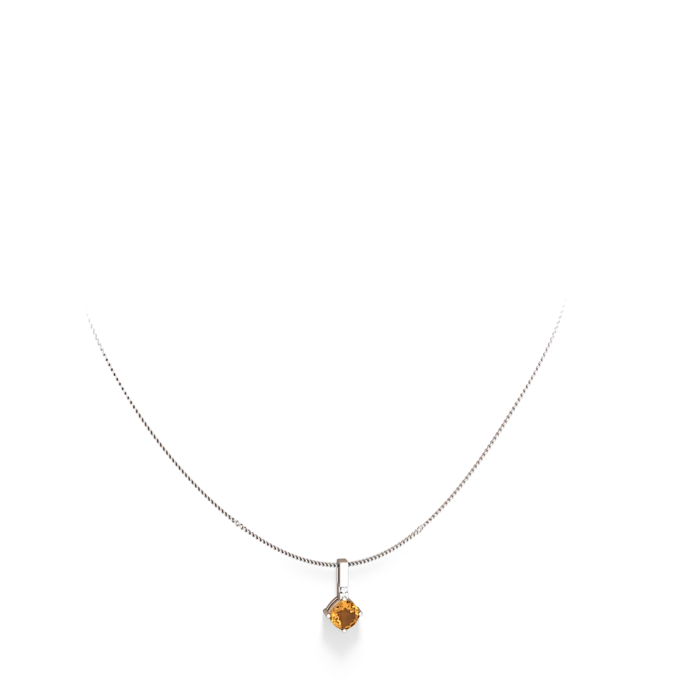 Citrine Simply Elegant 14K White Gold pendant P2489