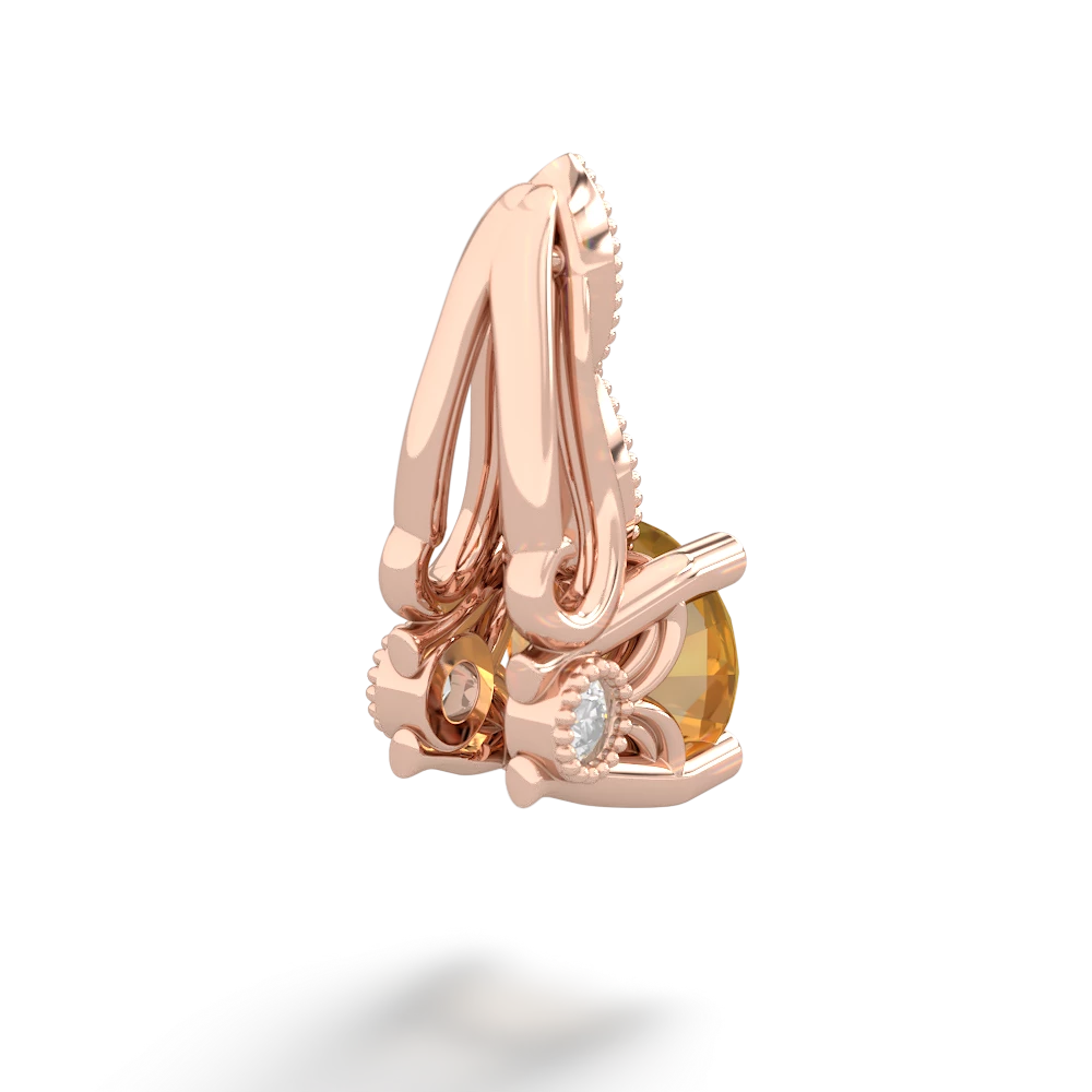 Citrine Antique Elegance 14K Rose Gold pendant P3100
