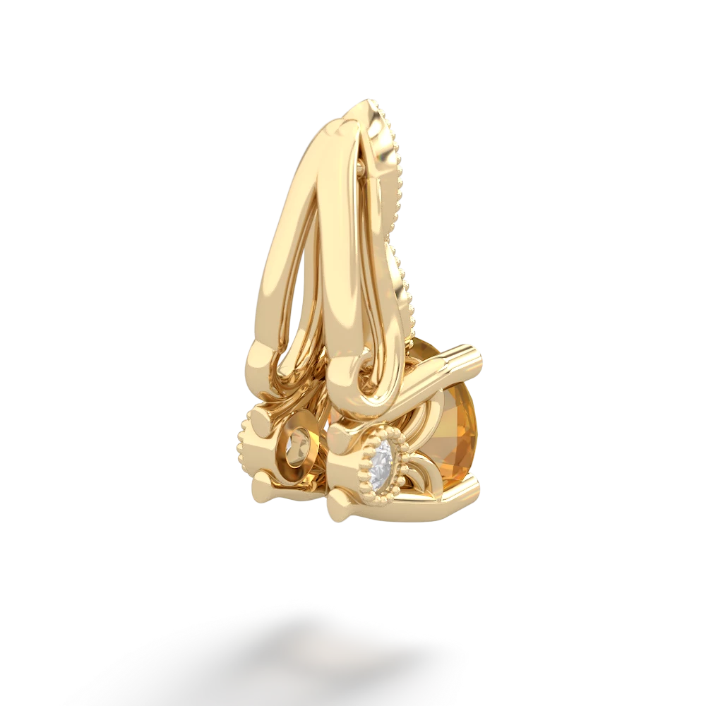 Citrine Antique Elegance 14K Yellow Gold pendant P3100