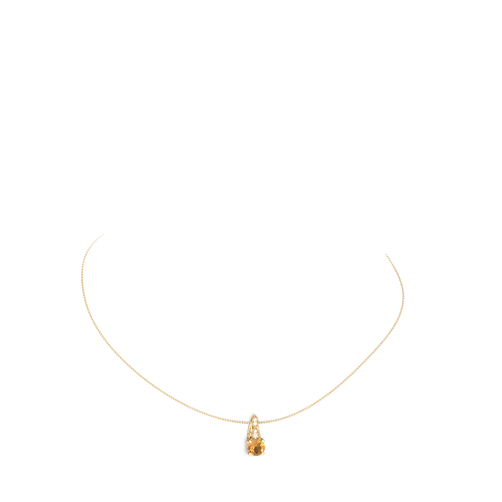 Citrine Antique Elegance 14K Yellow Gold pendant P3100