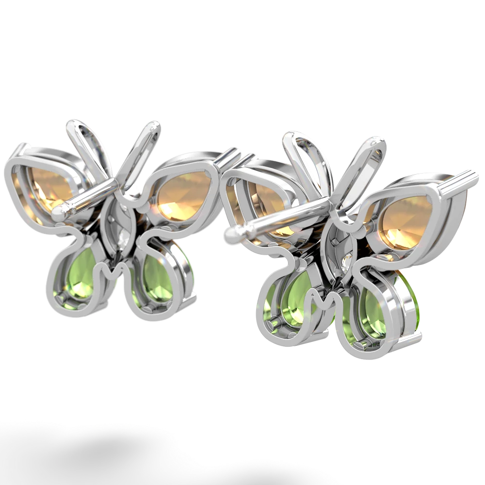 Citrine Butterfly 14K White Gold earrings E2215