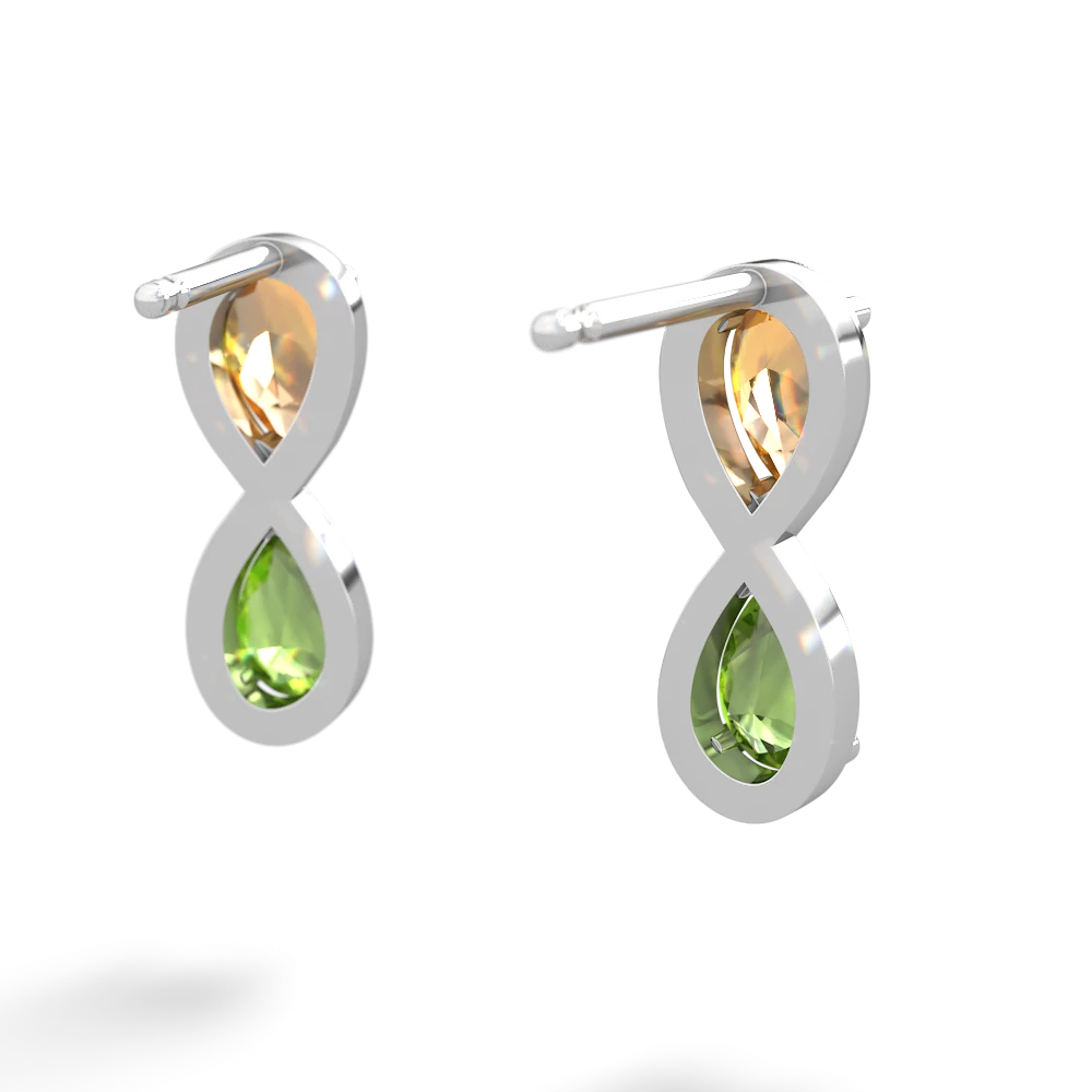 Citrine Infinity 14K White Gold earrings E5050