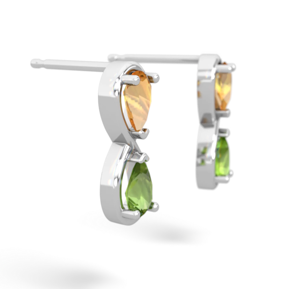 Citrine Infinity 14K White Gold earrings E5050