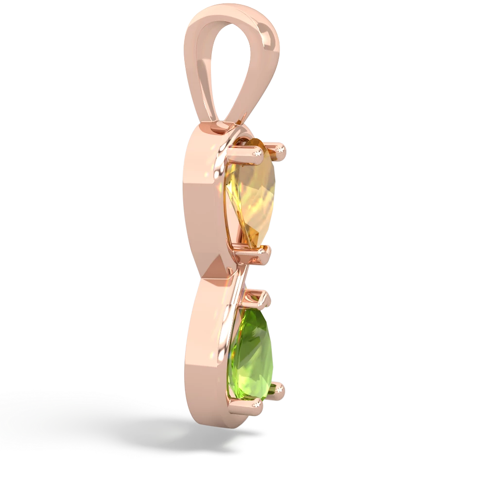 Citrine Infinity 14K Rose Gold pendant P5050