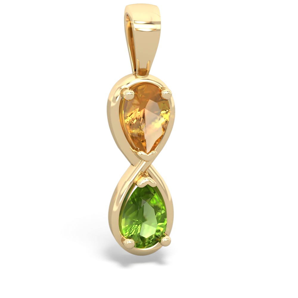 Citrine Infinity 14K Yellow Gold pendant P5050