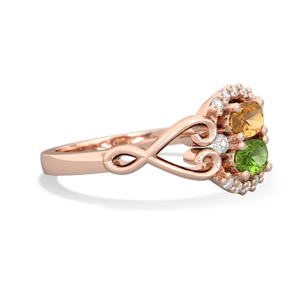 Citrine Love Nest 14K Rose Gold ring R5860