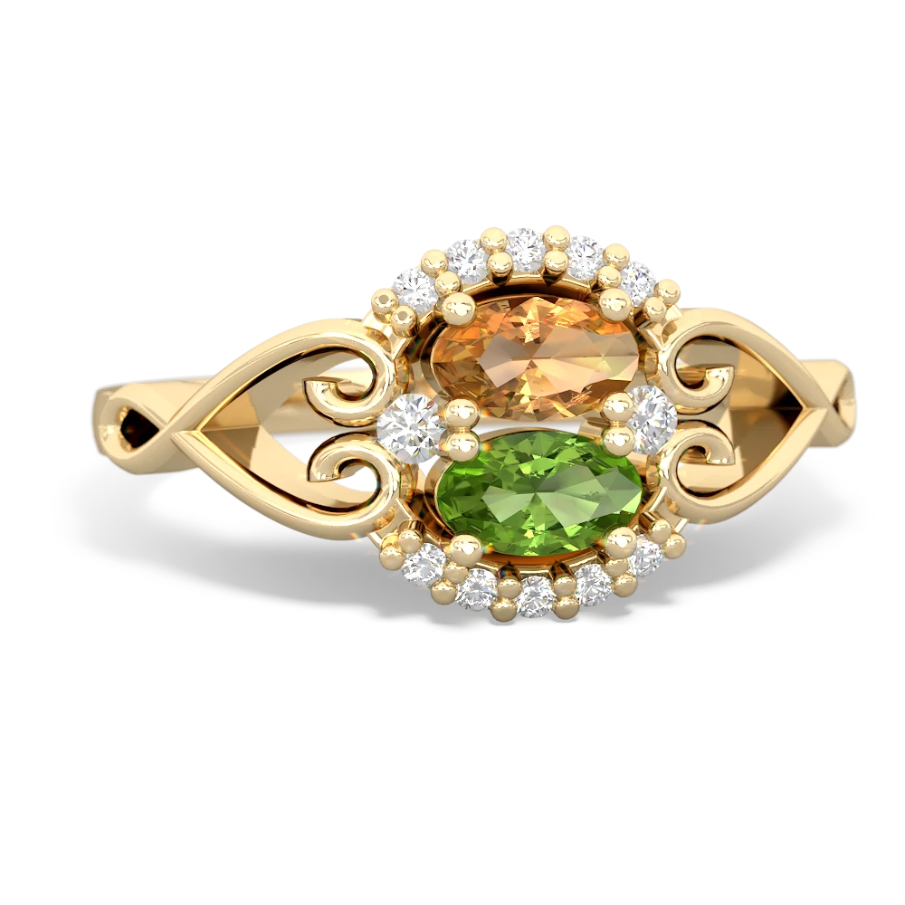 Citrine Love Nest 14K Yellow Gold ring R5860