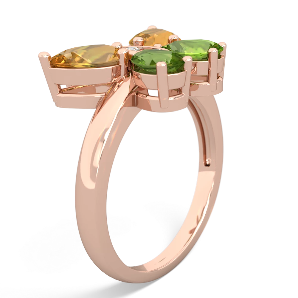 Citrine Butterfly 14K Rose Gold ring R2215