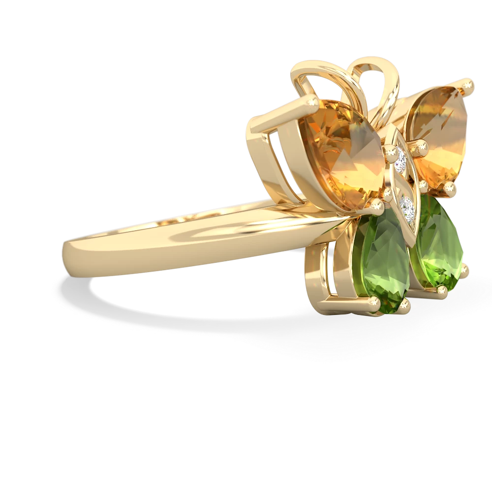 Citrine Butterfly 14K Yellow Gold ring R2215