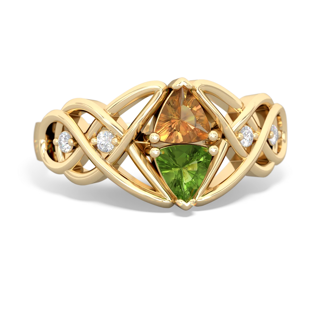 Citrine Keepsake Celtic Knot 14K Yellow Gold ring R5300