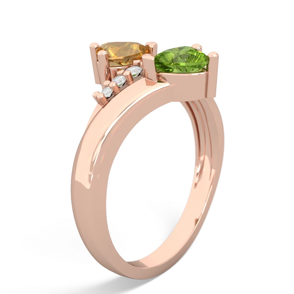 Citrine Heart To Heart 14K Rose Gold ring R2064